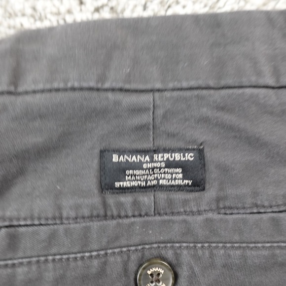 Banana Republic Pants Mens 32X34 Gray Mason Chino Trouser Straight Stretch Flex - Picture 11 of 13